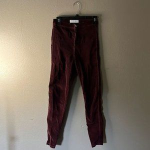 American Apparel Maroon Velvet Pants